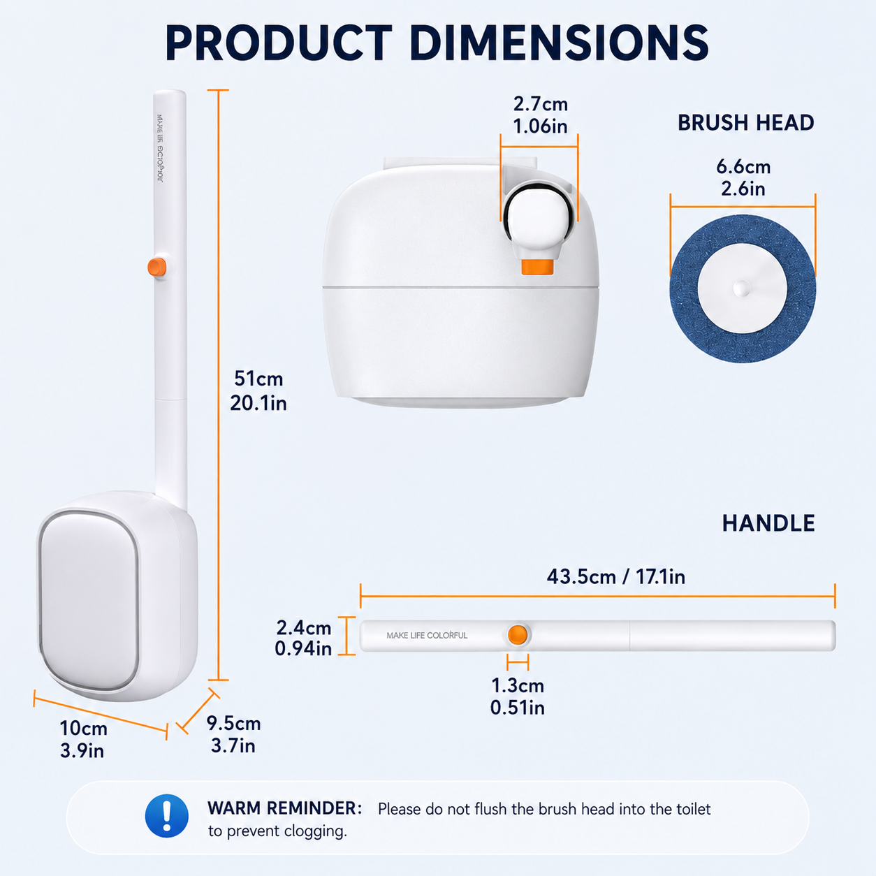 Automatic Flip-Open Disposable Toilet Brush Set with 21 Cleaning Refill Heads, Wall Mounted Storage, One-Button Hygienic Release, 360° Rotating Deep Cleaning, 51cm Long Handle Bathroom Toilet Cleaner