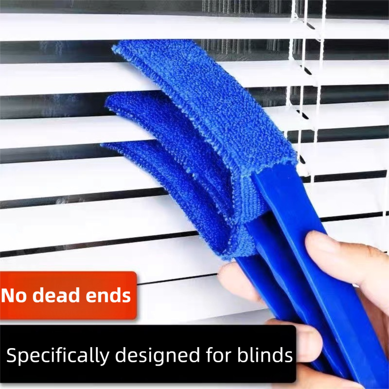 4 Pack Blue Shutter and Car AC Vent Cleaner Brush with Washable Microfiber Cleaning Cloth – Reusable Window Blind Dust Remover for Air Vent, Car AC Vent, Fan & Narrow Gap