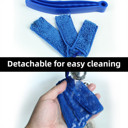 4 Pack Red Shutter and Car AC Vent Cleaner Brush with Washable Microfiber Cleaning Cloth – Reusable Window Blind Dust Remover for Air Vent, Car AC Vent, Fan & Narrow Gap