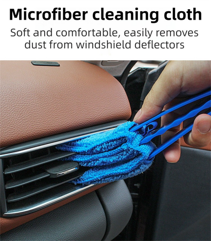 4 Pack Yellow Shutter and Car AC Vent Cleaner Brush with Washable Microfiber Cleaning Cloth – Reusable Window Blind Dust Remover for Air Vent, Car AC Vent, Fan & Narrow Gap