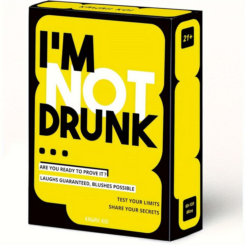 I'M NOT DRUNK Drinking 55-Card Game - Compact Party Fun Multiple Players Drinking Card Game Set for Friends, Couples & Game Nights