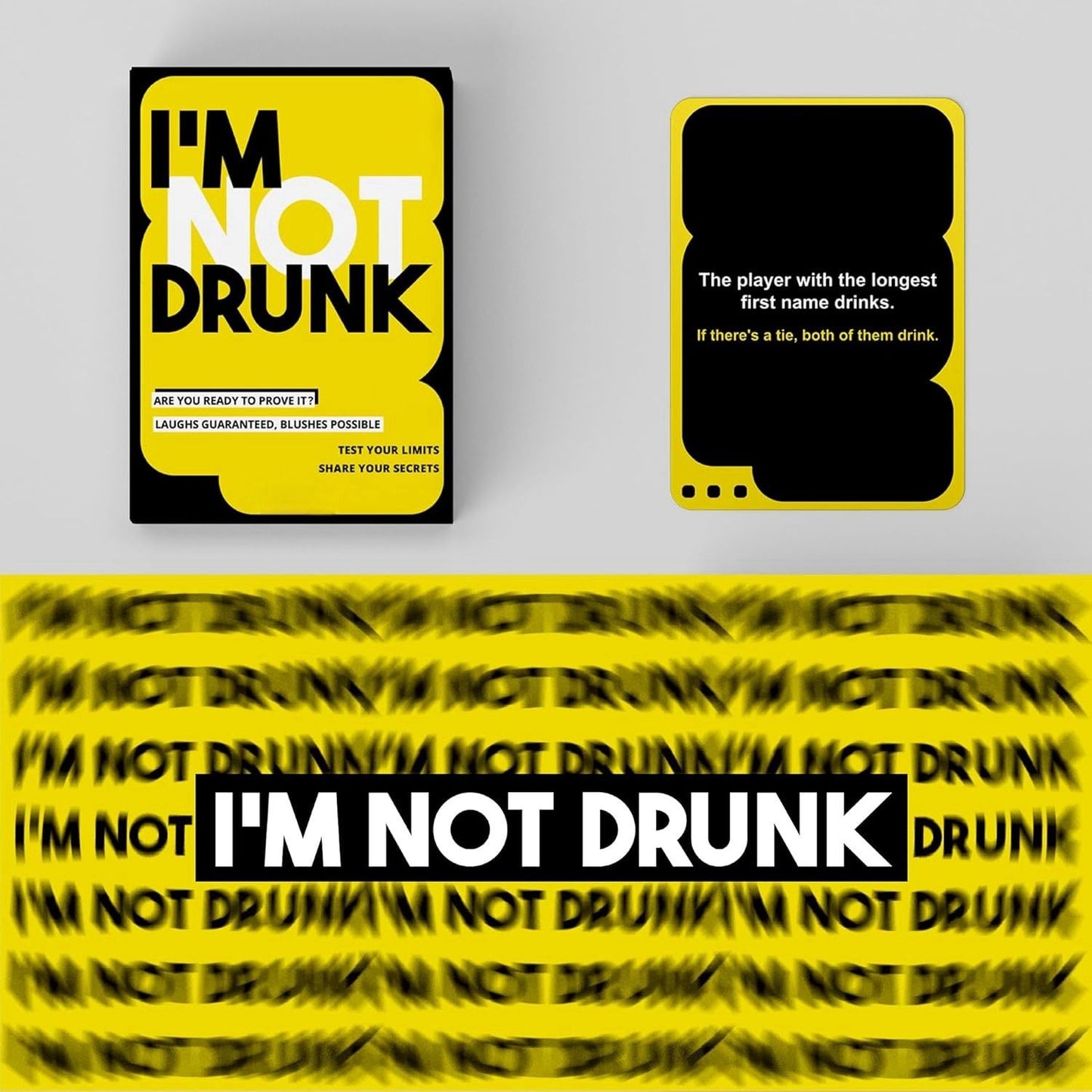 I'M NOT DRUNK Drinking 55-Card Game - Compact Party Fun Multiple Players Drinking Card Game Set for Friends, Couples & Game Nights
