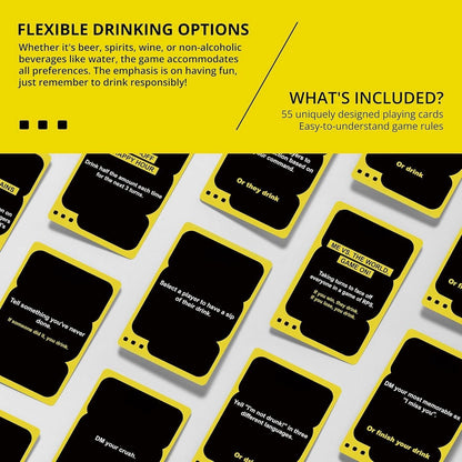I'M NOT DRUNK Drinking 55-Card Game - Compact Party Fun Multiple Players Drinking Card Game Set for Friends, Couples & Game Nights