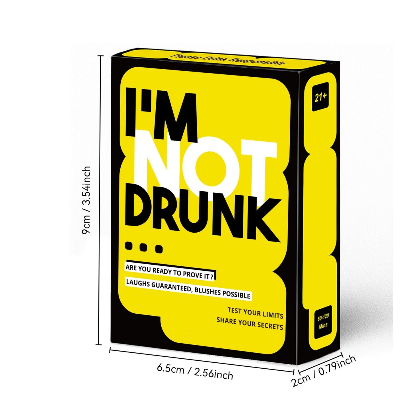 I'M NOT DRUNK Drinking 55-Card Game - Compact Party Fun Multiple Players Drinking Card Game Set for Friends, Couples & Game Nights