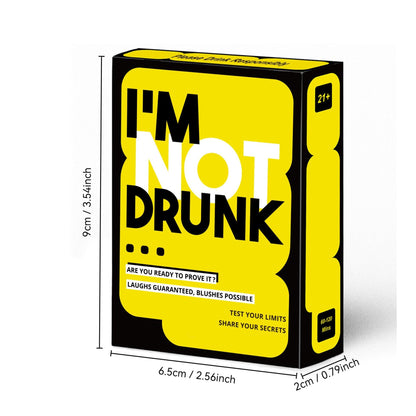I'M NOT DRUNK Drinking 55-Card Game - Compact Party Fun Multiple Players Drinking Card Game Set for Friends, Couples & Game Nights