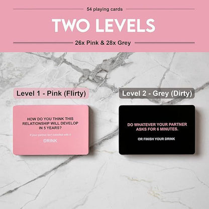 DRUNK LOVERS 54-Card Game - Compact Party Fun Multiple Players Drinking Card Game Set for Friends, Couples & Game Nights