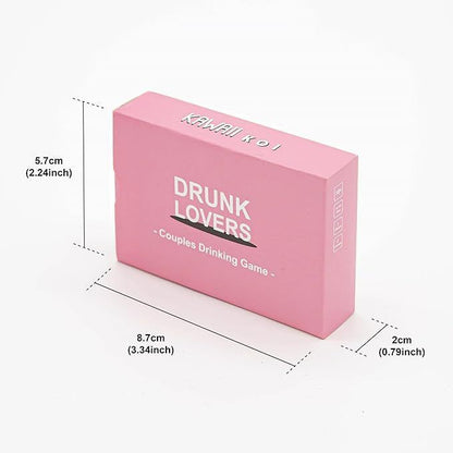 DRUNK LOVERS 54-Card Game - Compact Party Fun Multiple Players Drinking Card Game Set for Friends, Couples & Game Nights