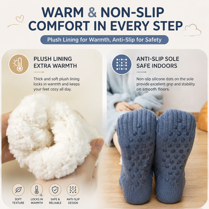 Winter Cozy Warm Loungewear Gift Set â€“ 170 Ã— 200CM Dark Grey Flannel Fleece Wearable Blanket with Adjustable Sleeves Large Front Pocket and Back Velcro Closure, Free L Size Sherpa Fleece Cable Knit Anti-Slip Slipper Socks for Home Relaxation
