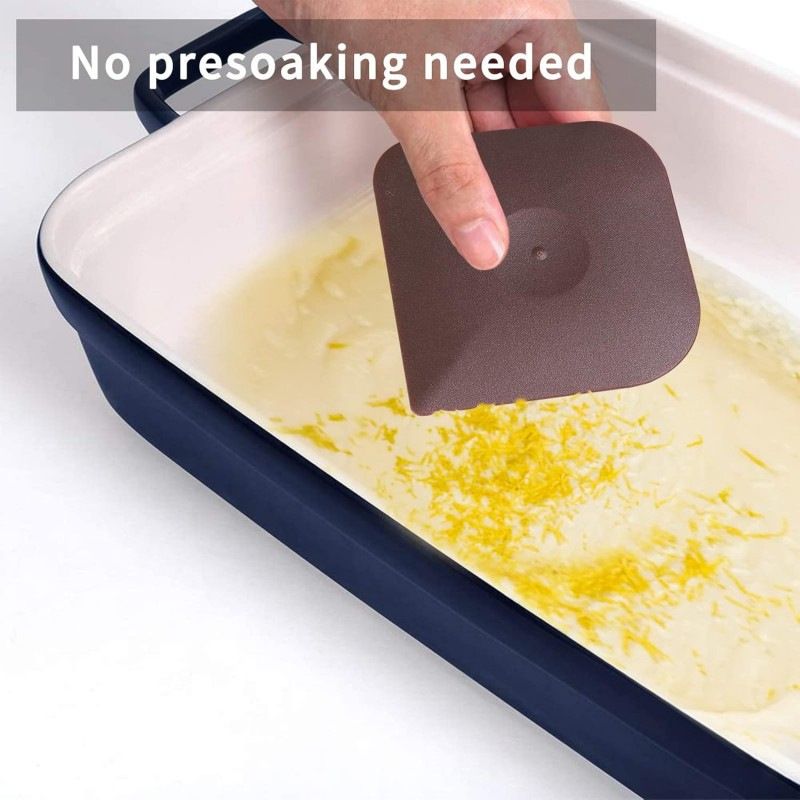 8-Pack Black Nylon Non-Stick Pan Scraper Set with Ergonomic Angled Edges Design â€“ Multipurpose Kitchen Cleaning Scraper for Cast Iron, Bakeware & Cookware