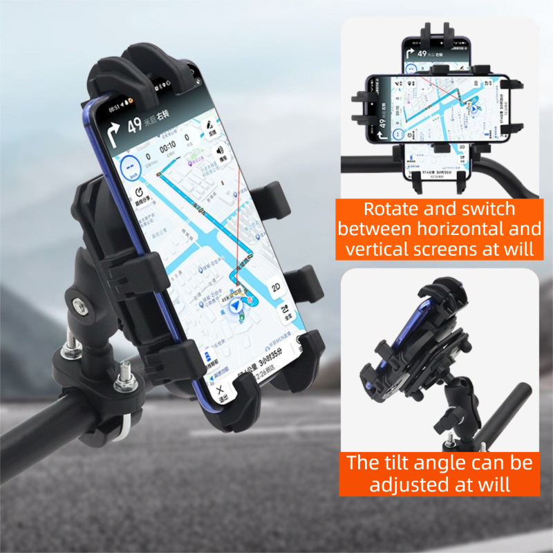 2-Piece Winter Riding Essentials Set with 8 Claw Secure Grip Bike Phone Mount and Suede Flip-Top Touchscreen Thermal Gloves â€“ 360Â° Rotation Adjustment and Silicone Anti-Shock Module, Universal Handlebar Cradle for Motorcycle MTB & Road Cycling