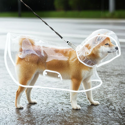 6XL Size Waterproof EVA Transparent Dog Hooded Raincoat and Pet Full-Coverage Poncho with Adjustable Snaps & Hidden Leash Opening, Quick-Drying and Easy to Clean for Small Medium Large Dogs