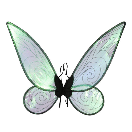 Black Fairy Shimmering Butterfly Wings Costume with Elastic Shoulder Strap â€“ Iridescent Translucent Angel Dress-Up Wings, Lightweight and Foldable for Girls, Princess Party, Halloween & Cosplay Accessory