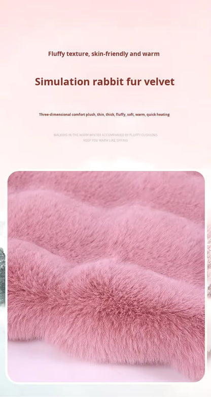 3-Piece Winter 3D Fluffy Bubble Fleece Car Seat Cushion Set - 2 x Plush Car Front Seat Cushions (45 x 45cm) and 1 x Rear Bench Pad (135 Ã— 45 cm) with Non-Slip Backing, Universal Soft Warm Car Seat Cover, Black
