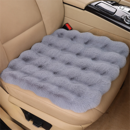Winter Soft 3D Fluffy Bubble Fleece Car Front Seat Single Pad with Non-Slip Backing, Universal Warm Plush Car Seat Cover 45 x 45cm Light Grey