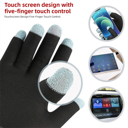 2-Piece Winter Car Safety & Comfort Driving Set with Car Air Vent Gravity Phone Holder and Warm Five-Finger Touchscreen Gloves â€“ One Hand Auto Grip, Triangle Stability & Gravity Locking, All-Season Esports Conductive Touchscreen Gloves