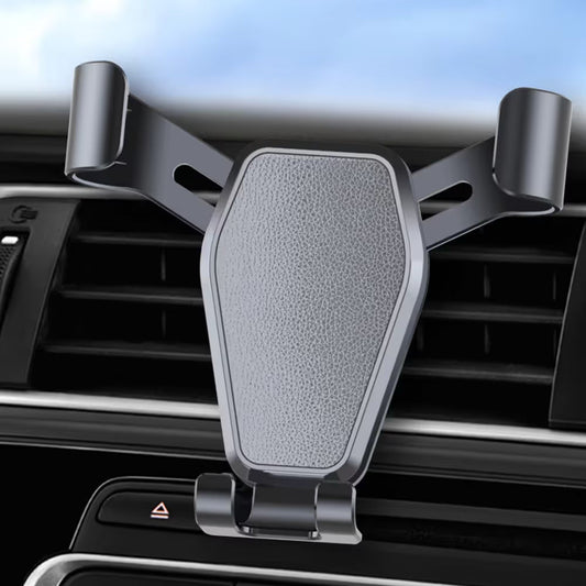 Black Car Air Vent Gravity Phone Holder, Auto-Clamping Mechanical Navigation Mount Applicable 4.6â€“7 Inch Phone - One-Hand Operation, Triangle Stability & Gravity Locking