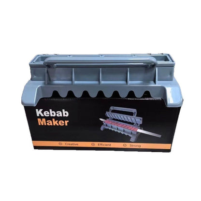 White Portable Folding Kebab Maker and BBQ Skewer Tool - Hygienic Quick Efficient Kebab Preparing for Outdoor BBQ, Camping & Kitchen Cooking