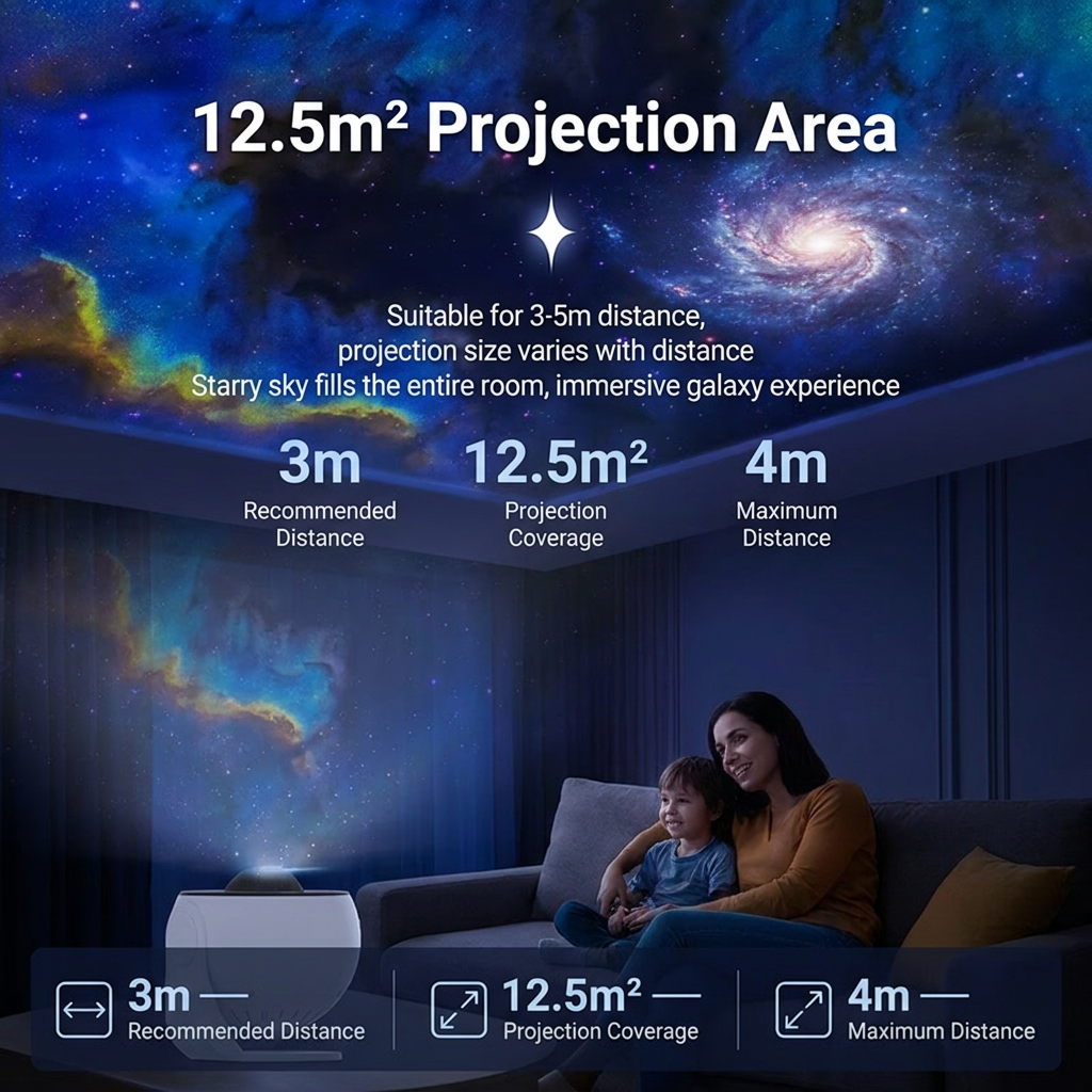 White and Black USB Powered Galaxy Star Projector and Earth Globe Night Light with 12 HD Space Films, 1H / 2H Timer, Nebula Dynamic Rotation Effect & Adjustable Focus for Bedroom Home Decor