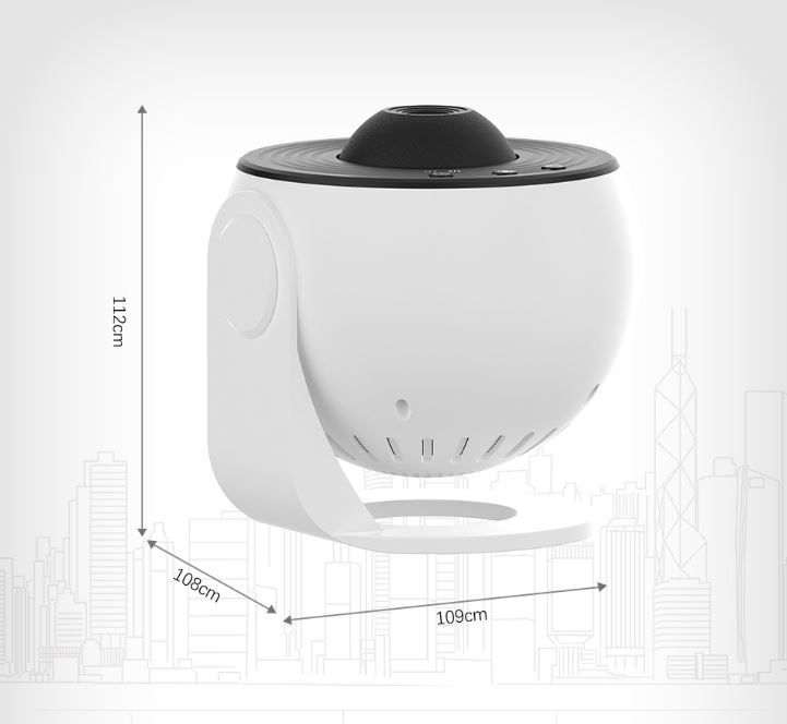 White and Black USB Powered Galaxy Star Projector and Earth Globe Night Light with 12 HD Space Films, 1H / 2H Timer, Nebula Dynamic Rotation Effect & Adjustable Focus for Bedroom Home Decor