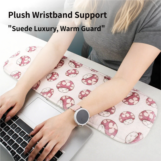 Green Ergonomic Plush Wrist Rest 2PCS Set â€“ 80Ã—20cm Keyboard Wrist Pad + Pillow-Shaped Wrist Support Cushion with Strap (7.5Ã—7cm) â€“ Anti-Slip Memory Comfort Pad for Typing Gaming & Office Use