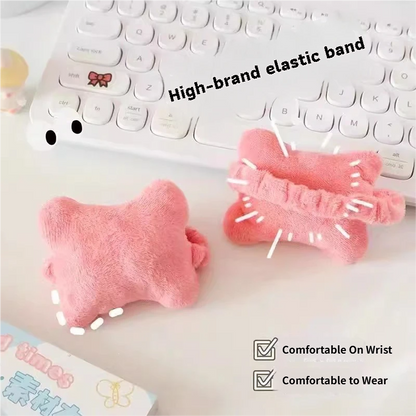 Green Ergonomic Plush Wrist Rest 2PCS Set â€“ 80Ã—20cm Keyboard Wrist Pad + Pillow-Shaped Wrist Support Cushion with Strap (7.5Ã—7cm) â€“ Anti-Slip Memory Comfort Pad for Typing Gaming & Office Use