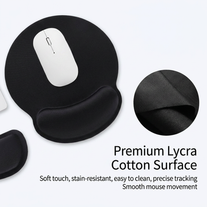 4-Piece Black Yellow Ergonomic Desk Arm Rest & Wrist Support Set with 2 Pack Clamp-On 180Â° Rotating Arm Rests + Memory Foam Keyboard Wrist Rest + Mouse Wrist Pad - Anti-Slip, Easy Clean and Pressure Relief for Home Office & Gaming Use