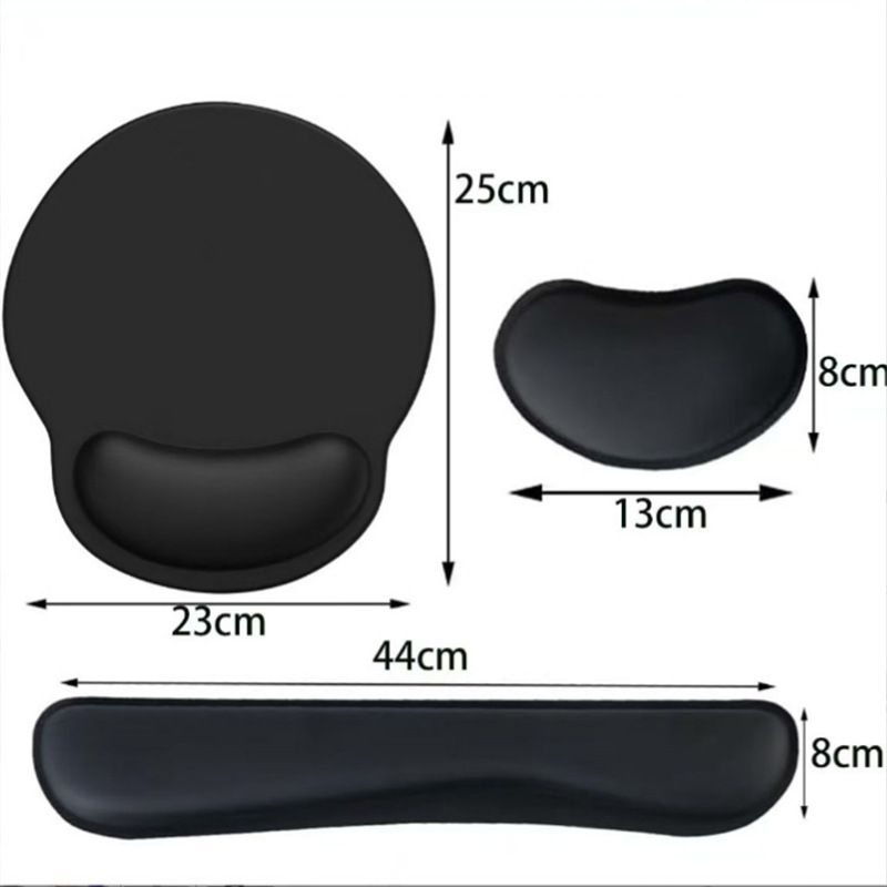 4-Piece Black Yellow Ergonomic Desk Arm Rest & Wrist Support Set with 2 Pack Clamp-On 180Â° Rotating Arm Rests + Memory Foam Keyboard Wrist Rest + Mouse Wrist Pad - Anti-Slip, Easy Clean and Pressure Relief for Home Office & Gaming Use