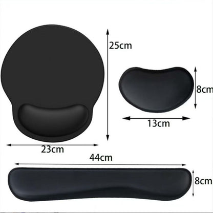 4-Piece Black Yellow Ergonomic Desk Arm Rest & Wrist Support Set with 2 Pack Clamp-On 180Â° Rotating Arm Rests + Memory Foam Keyboard Wrist Rest + Mouse Wrist Pad - Anti-Slip, Easy Clean and Pressure Relief for Home Office & Gaming Use