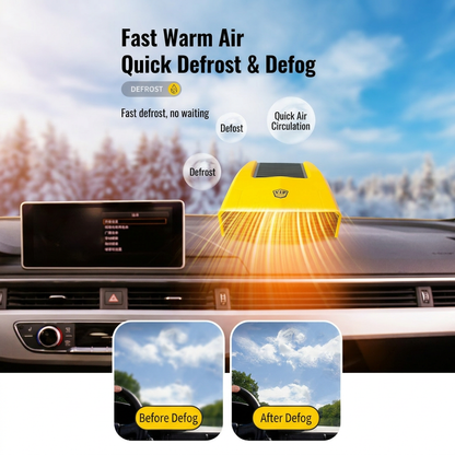 Red Compact 360Â° Adjustable Car Heater Fan with 20PCS Removable Nano Double Sided Adhesive Pads - Fast Defrost & Demister, Dual Mode Heat & Cooling Fan, Free No Trace Mounting Kit for Car Interior and Home Use