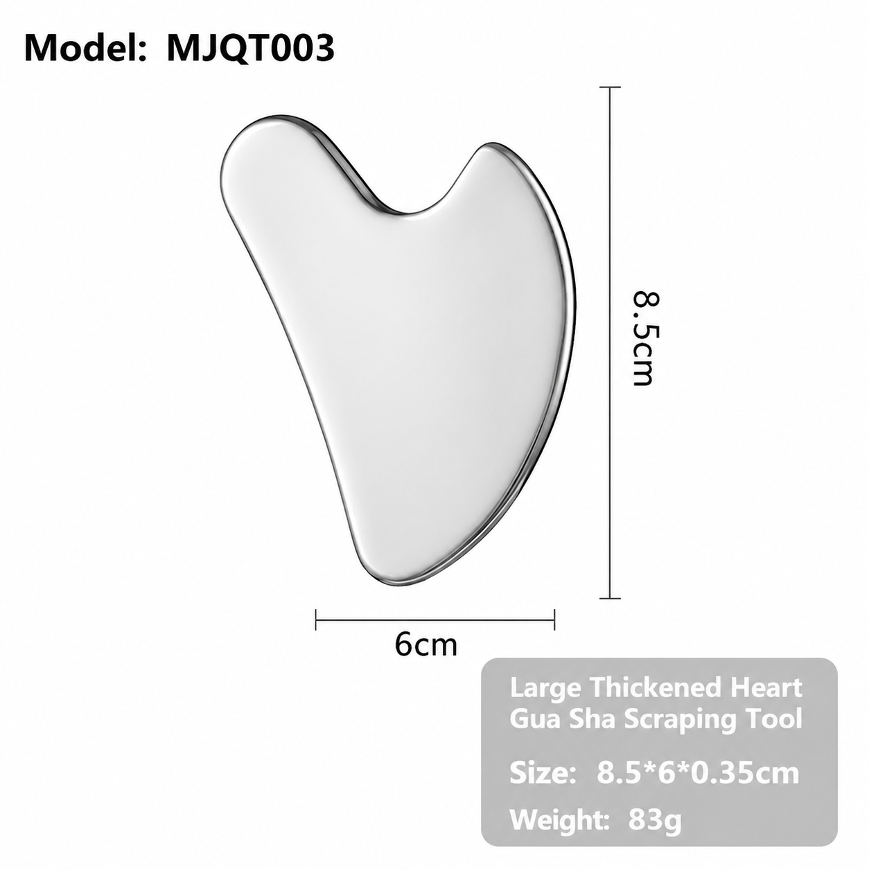 3-Piece Stainless Steel Scraping Board & Facial Massage Roller Set with Large Heart-Shaped Gua Sha Board, Gear Lip-Shaped Facial Gua Sha Plate and Round Handle Beauty Roller