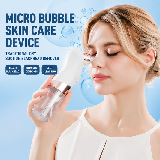 Microbubble Oxygen Hydration Facial Pore Cleanser and Black Silicone Scalp Massage Scrubber Set with Waste Separation Design, 3 Level Vacumn Suction and 6 Replaceable Heads - Full Body Care Routine for Face Pore Cleaning and Scalp Massage