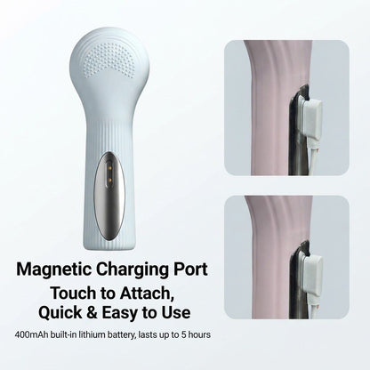 Blue 45Â°C Constant Heating Silicone Facial Cleansing Brush and 3pcs 8-Layer Fine Foaming Nets Set - Electric Sonic Face Scrubber with Dual-Sided Cleaning Surface & 3-Speed Vibration Massage, IPX7 Waterproof Skincare Absorption and Massage Device