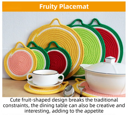 3-Piece Avocado Inspired Kitchen Heat Resistant Set with 18cm & 30cm Round Cotton Rope Woven Trivets + 1 Pair Duckbill Oven Mitt - Foldable Table Protection Mats and Green Polka Dot Cooking Gloves, Perfect for Home Baking and Cooking Lover