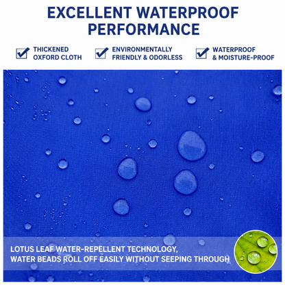 Royal Blue Waterproof Windproof Cycling Shoe Covers & Long Half Rain Pants Set â€“ 2 Pairs Nonslip Reflective Half Toe Shoe Covers and 1 Pair Quick Pull-On Adjustable Leg Covers 4XL for Commuting, Hiking and Outdoor Riding