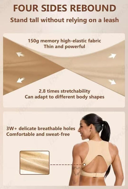 L Size Black Wireless Posture Support Sports Full Coverage Bra for Women â€“ High Elastic Seamless Fitness Underwear with Adjustable Front Closure, Wide Straps and Back Compression Design, Comfortable & Breathable Everyday