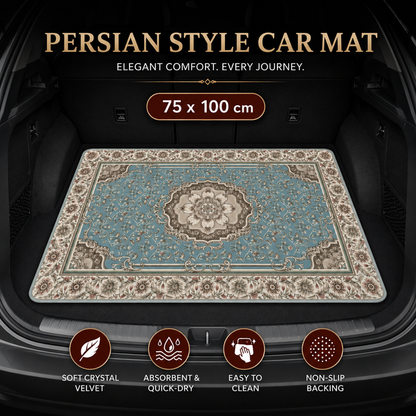 Style 2 Soft Crystal Velvet Waterproof Car Trunk Mat â€“ 75Ã—100cm Retro Floral Persian Cargo Liner with Non Slip Backing, Water Absorbent Quick Dry and Easy to Clean, Universal Auto Protector
