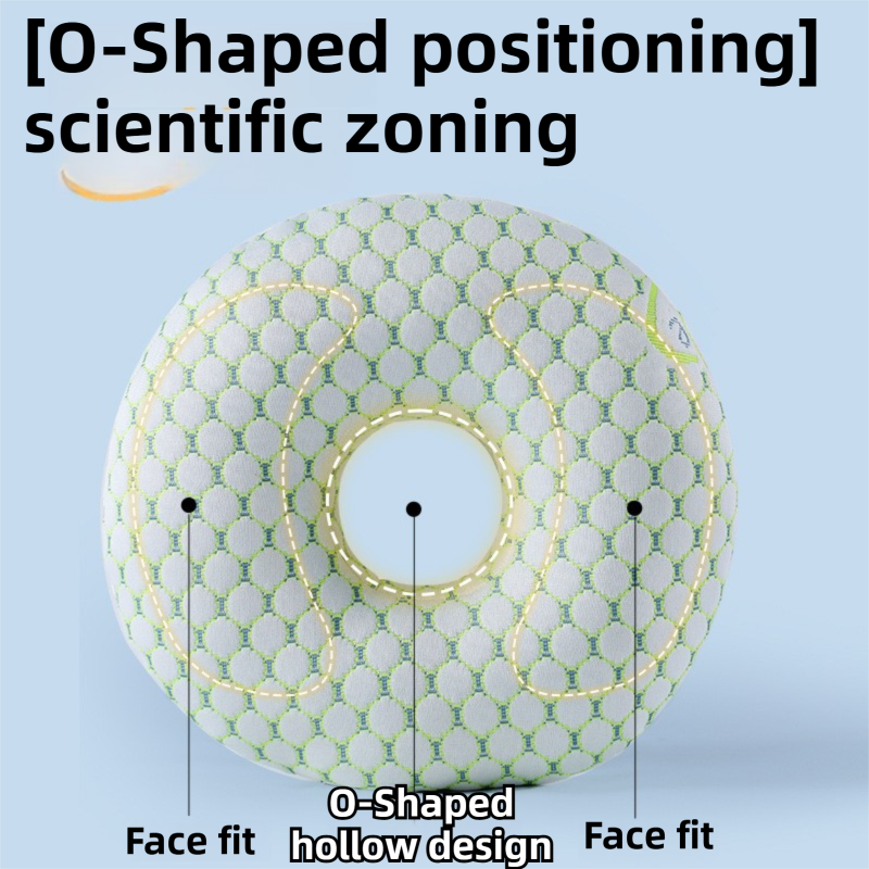 White 30CM Round Ear Protection Pillow with Hole Design â€“ Milk Silk Removable Cover and PP Cotton Core, Side Sleeper Pillow & Neck Support Cushion for Ear Pressure Relief
