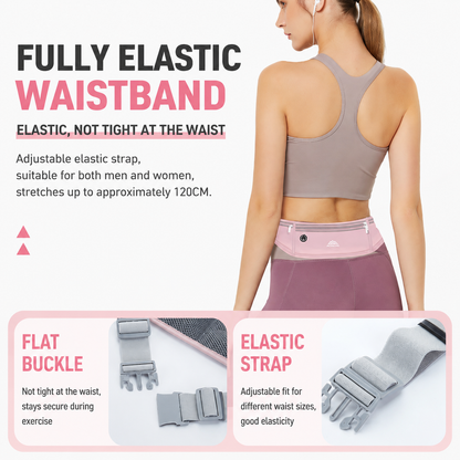 Purple Breathable & Waterproof Lycra Running Waist Bag for Kettle & 7.5" Phone â€“ Lightweight No Bounce Reflective Fitness Belt with 4-Zoned Storage, Earphone Hole and Adjustable Strap for Men and Women