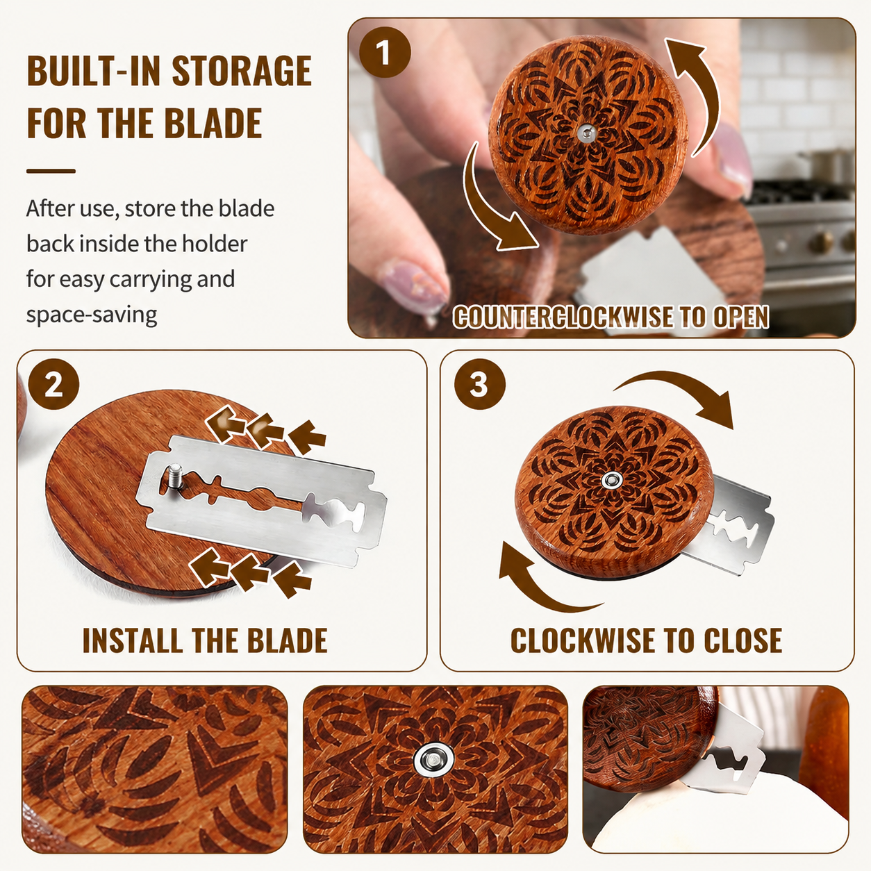 Red Bread Baking Tool Set with Silicone Dough Mat + Rolling Pin, 2-in-1 Stainless Steel Dough Scraper Cutter and UFO Bread Scoring Lame with 5 Blades & Leather Case, Complete Home Baking Accessories Kit for Dough Pre