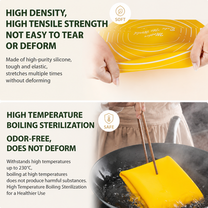 2PCS Blue Nonstick Silicone Dough Mat and Rolling Pin - Non Slip Baking Accessories with Measurement Marks, Heat Resistant & Easy to Clean for Bread Cake Dough Pre
