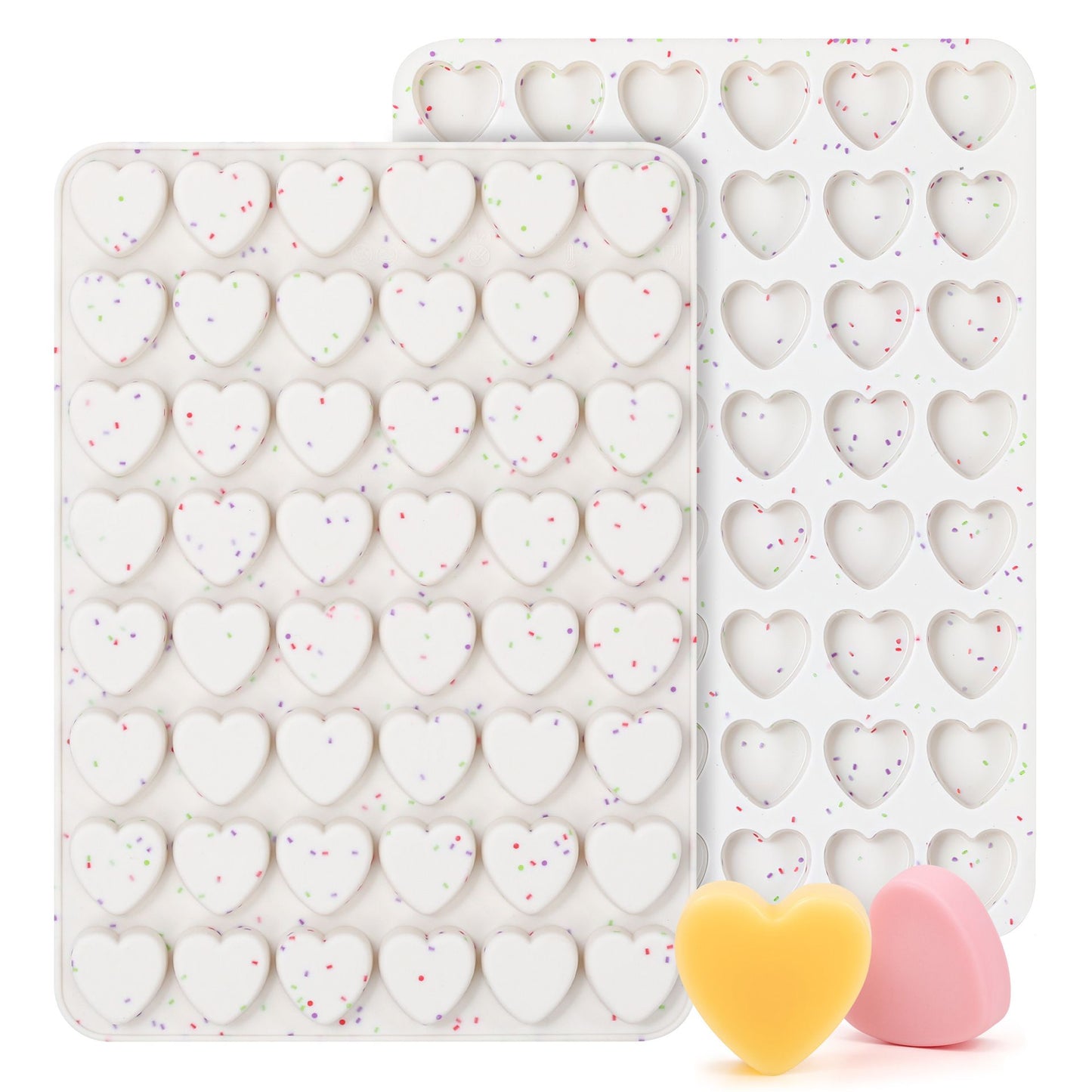 12 Cavity & 48 Cavity Heart Shaped Silicone Nonstick Easy Release Baking Molds - Food Grade Heart Chocolate Mousse Cake Baking Tray for Dessert Candy Jelly