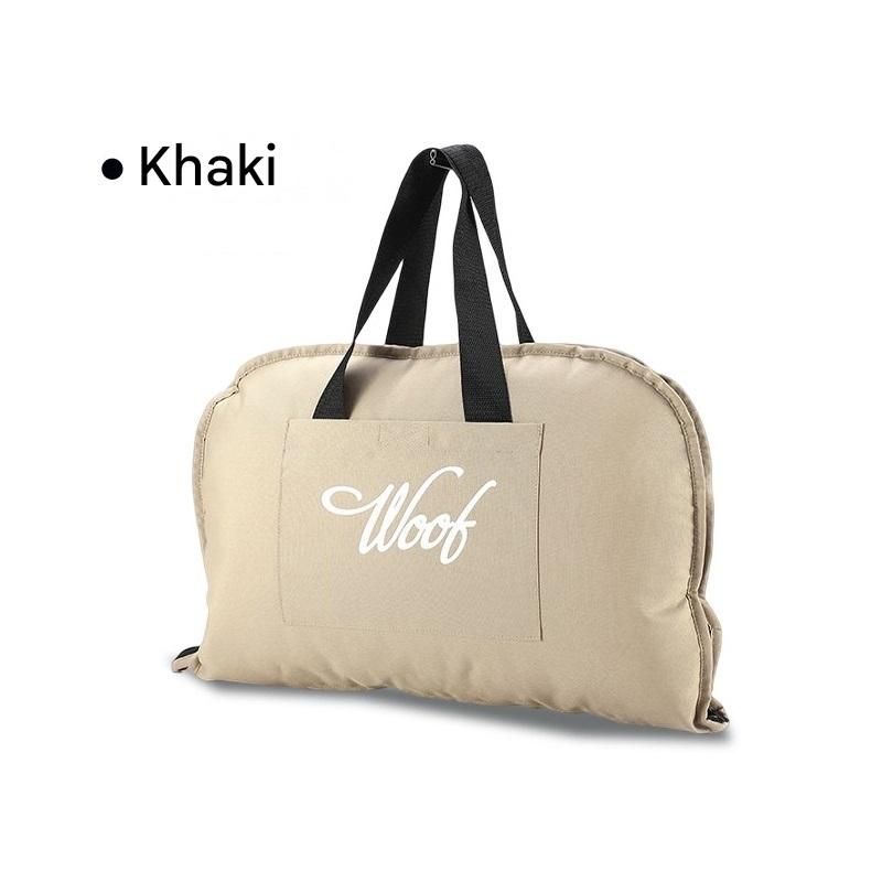 Khaki M size Portable Foldable Pet Bed Mat – Waterproof Travel Dog Bed and Cat Cushion with Carry Handles, Removable Washable Cover, Plush Comfort Padding for Indoor and Outdoor Use