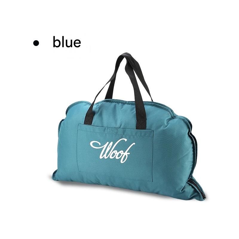 Blue M size Portable Foldable Pet Bed Mat – Waterproof Travel Dog Bed and Cat Cushion with Carry Handles, Removable Washable Cover, Plush Comfort Padding for Indoor and Outdoor Use