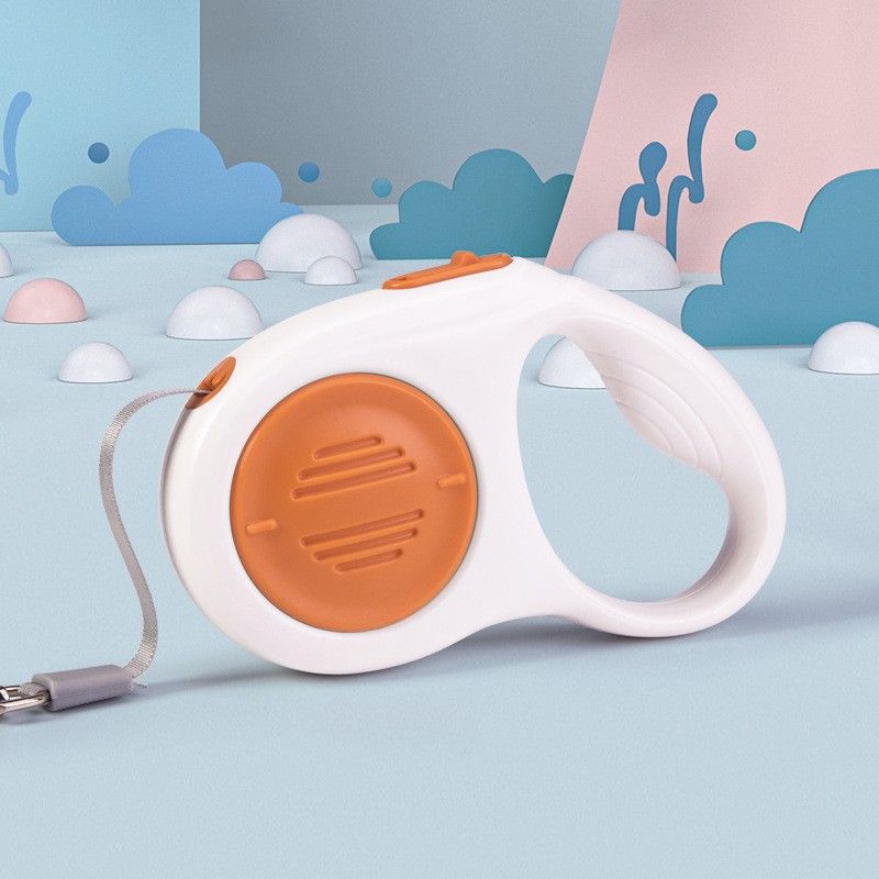 Orange 3M Automatic Retractable Dog Leash –Extendable Pet Lead with One-Button Brake Lock, Tangle-Free 360° Nylon Strap, Durable ABS Housing for Dogs and Puppies