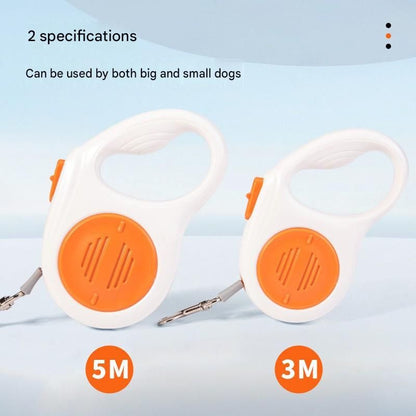 Orange 5M Automatic Retractable Dog Leash –Extendable Pet Lead with One-Button Brake Lock, Tangle-Free 360° Nylon Strap, Durable ABS Housing for Dogs and Puppies