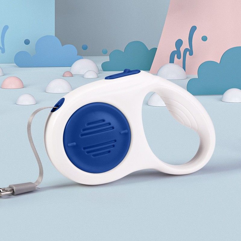 Blue 3M Automatic Retractable Dog Leash –Extendable Pet Lead with One-Button Brake Lock, Tangle-Free 360° Nylon Strap, Durable ABS Housing for Dogs and Puppies