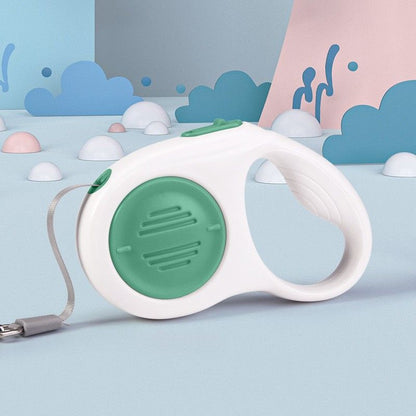 Green  5M Automatic Retractable Dog Leash –Extendable Pet Lead with One-Button Brake Lock, Tangle-Free 360° Nylon Strap, Durable ABS Housing for Dogs and Puppies
