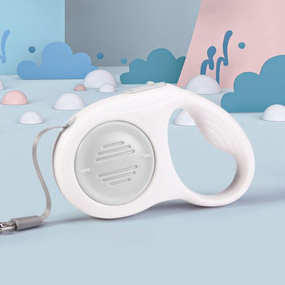 Grey 5M Automatic Retractable Dog Leash –Extendable Pet Lead with One-Button Brake Lock, Tangle-Free 360° Nylon Strap, Durable ABS Housing for Dogs and Puppies