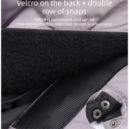 Grey S size Winter Dog Jumpsuit Coat – Waterproof Four-Leg Pet Jacket with Reflective Harness Clip, Windproof Warm Padded Puppy Snowsuit, Adjustable Polyester Dog Clothing for Small to Medium Dogs