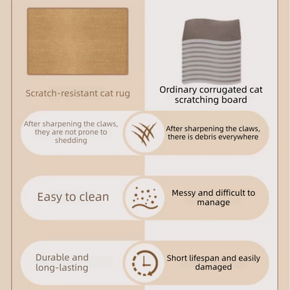 Grey S size 40*60cm Soft Cat Scratching Mat & Lounge Bed – Durable Furniture Protector Rug, Washable Scratch Pad for Cats and Small Pets